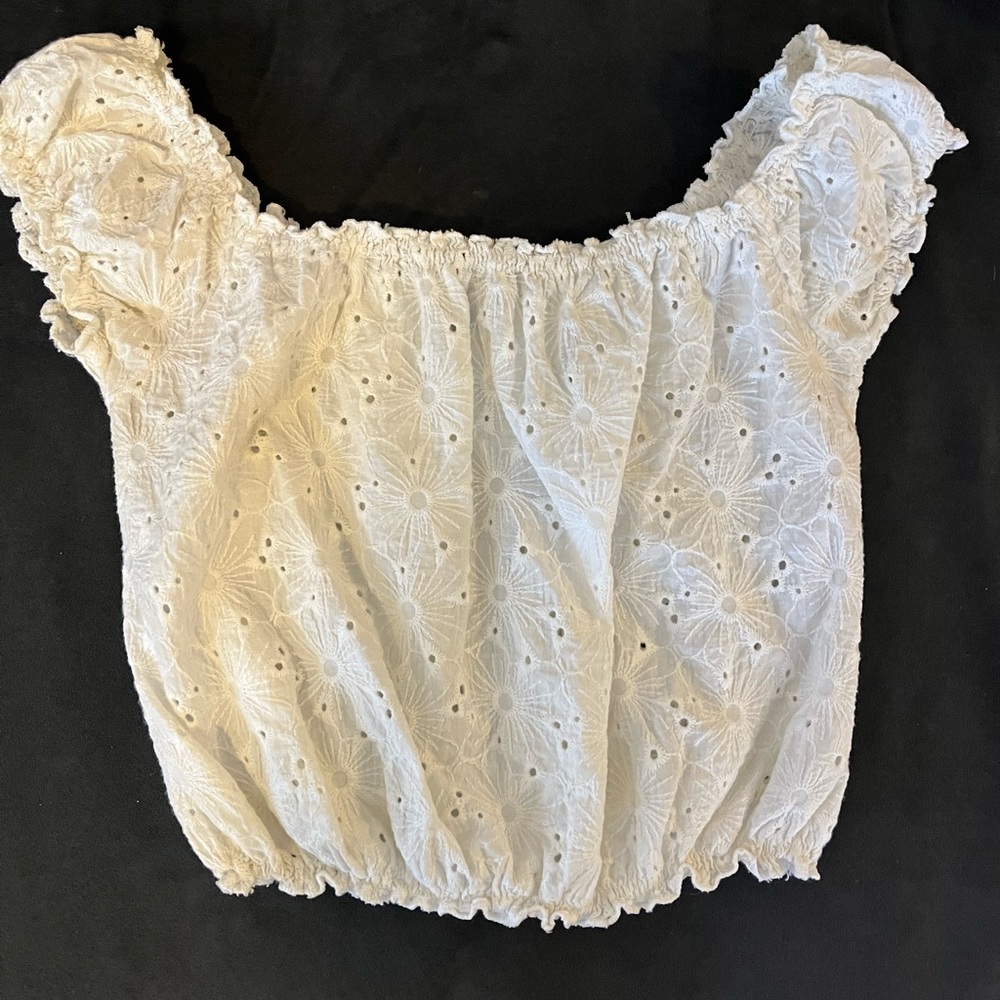 Brandy Melville White Off the Shoulder Top